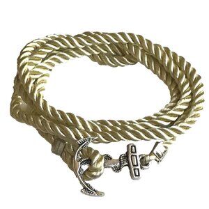 Nautical Rope Boat Anchor Bracelet Necklace Mens Womens Island Silver Plated